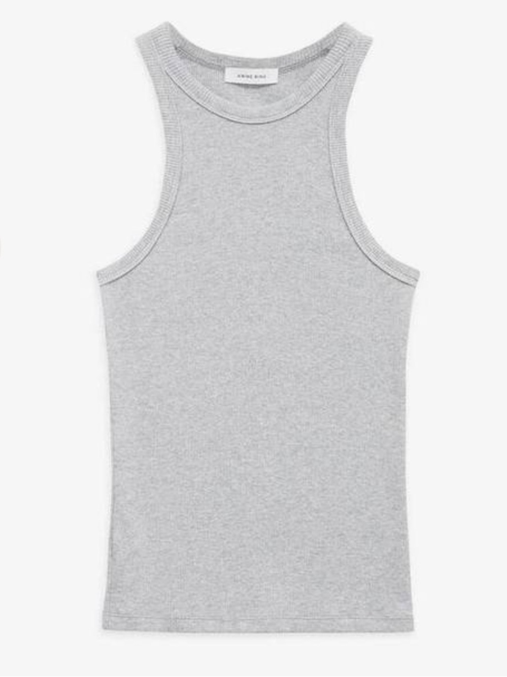 Anine Bing Eva Grey Ribbed Tank Top